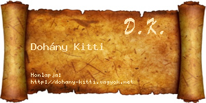 Dohány Kitti névjegykártya